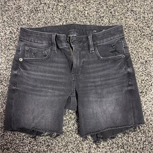American Eagle Outfitters Charcoal Jean Shorts Distressed Cut-Off Style